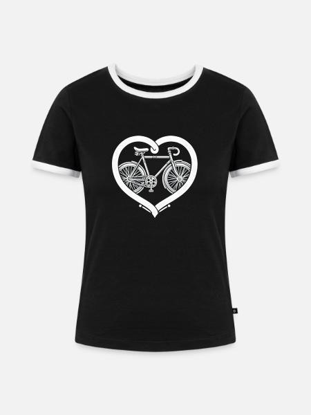 Liebender Radfahrer - Frauen Kontrast-T-Shirt - Schwarz/Weiß