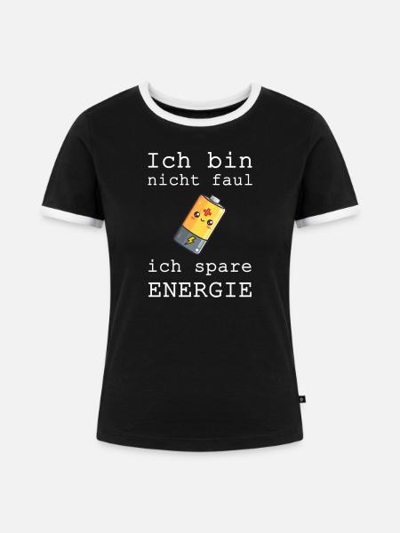 Energie sparen - Frauen Kontrast-T-Shirt - Schwarz/Weiß