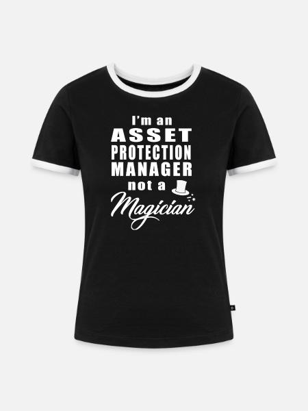 Vermögensschutzmanager, kein Magier - Frauen Kontrast-T-Shirt - Schwarz/Weiß
