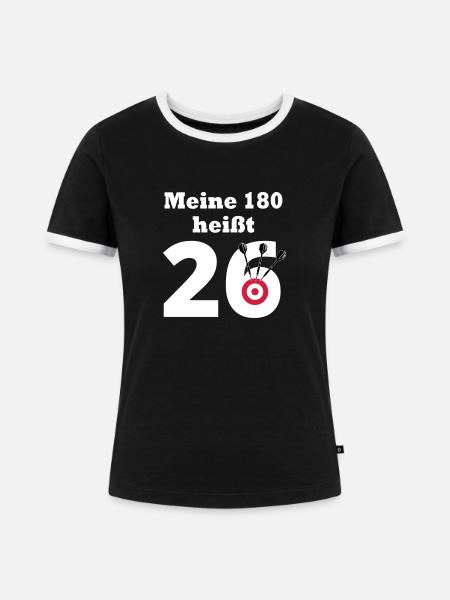 Meine180 heißt 26 - Frauen Kontrast-T-Shirt - Schwarz/Weiß