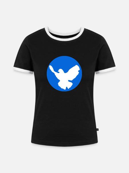Friedenstaube Taube Frieden - Frauen Kontrast-T-Shirt - Schwarz/Weiß