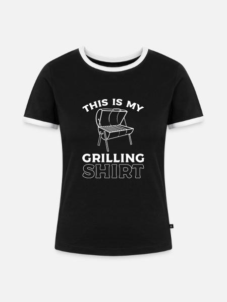 BBQ - Frauen Kontrast-T-Shirt - Schwarz/Weiß