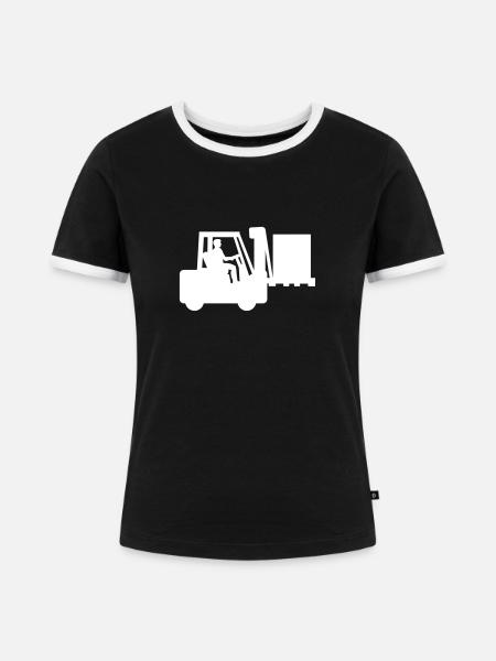 Gabelstapler - Frauen Kontrast-T-Shirt - Schwarz/Weiß