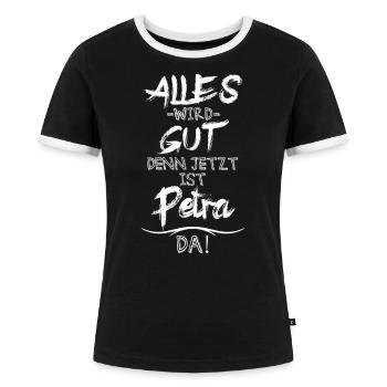 petra - Frauen Kontrast-T-Shirt - Schwarz/Weiß - Vorne - Selfina (174cm)