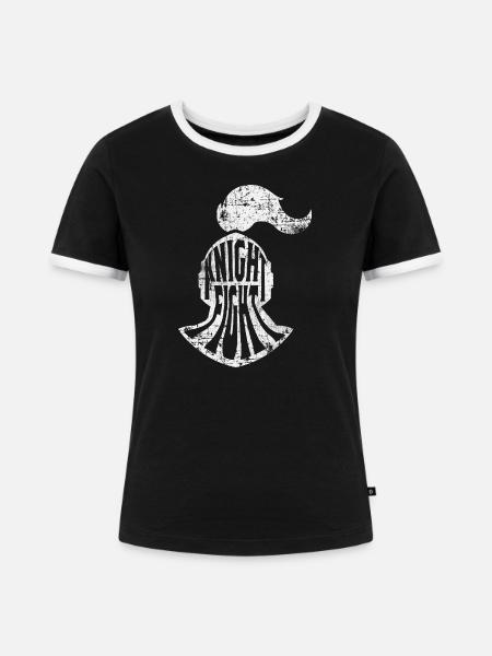 Ritter Ritterhelm  - Frauen Kontrast-T-Shirt - Schwarz/Weiß