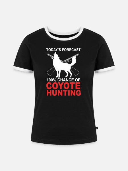 Kojote Jagd Jäger - Frauen Kontrast-T-Shirt - Schwarz/Weiß