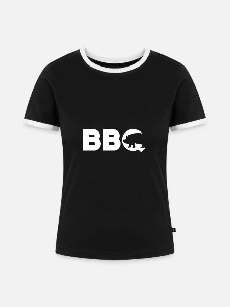 BBQ - Frauen Kontrast-T-Shirt - Schwarz/Weiß