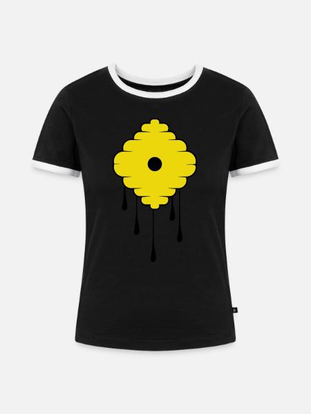 Sweet Honey - Frauen Kontrast-T-Shirt - Schwarz/Weiß
