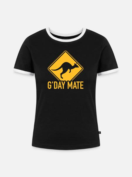 Australien - Frauen Kontrast-T-Shirt - Schwarz/Weiß