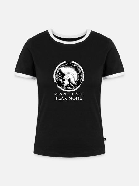 Römischer Zenturio - Frauen Kontrast-T-Shirt - Schwarz/Weiß