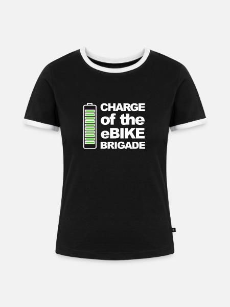 Ladung der eBike Brigade - Frauen Kontrast-T-Shirt - Schwarz/Weiß