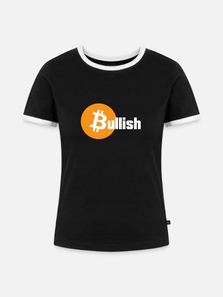 Bitcoin Bullish - Frauen Kontrast-T-Shirt - Schwarz/Weiß