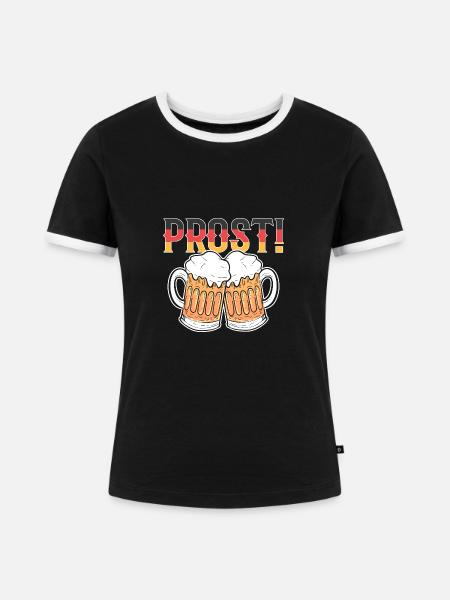 Deutschland Prost - Frauen Kontrast-T-Shirt - Schwarz/Weiß