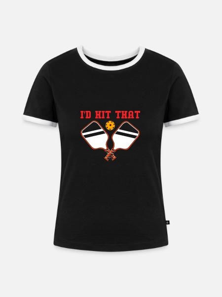 Pickleball Pickleball Pickleball - Frauen Kontrast-T-Shirt - Schwarz/Weiß