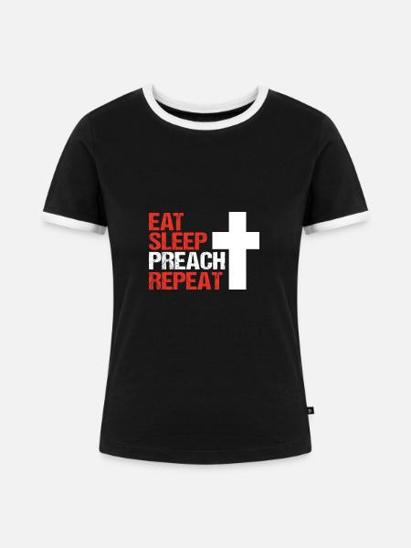 Pfarrer - Frauen Kontrast-T-Shirt - Schwarz/Weiß