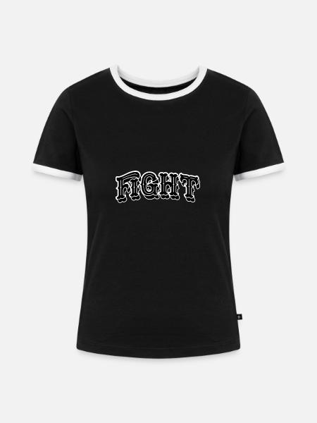 Fight - Frauen Kontrast-T-Shirt - Schwarz/Weiß