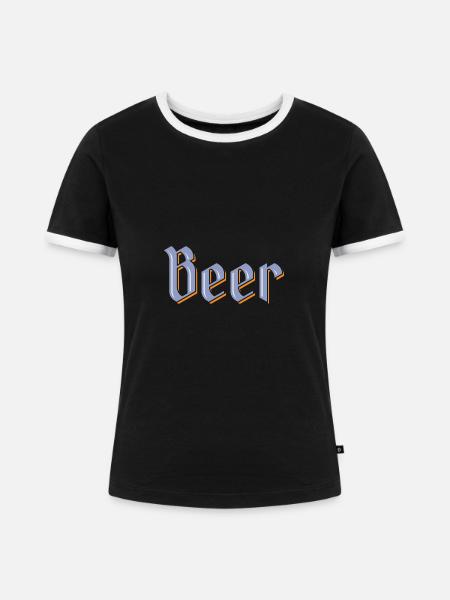 Beer - Frauen Kontrast-T-Shirt - Schwarz/Weiß