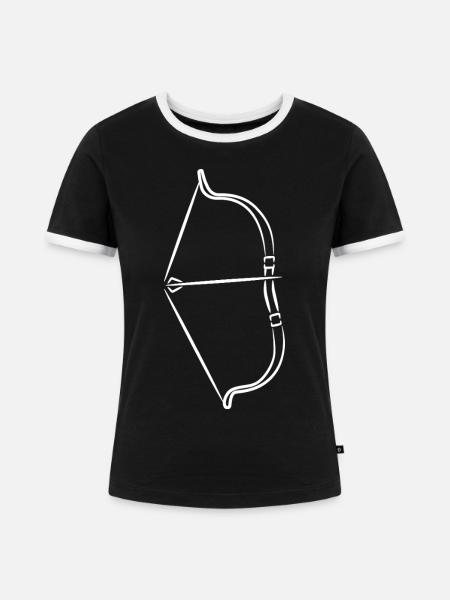 Pfeil und Bogen - Frauen Kontrast-T-Shirt - Schwarz/Weiß