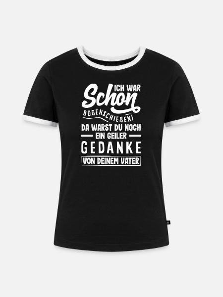 Bogenschießen Bogenschütze Geschenk - Frauen Kontrast-T-Shirt - Schwarz/Weiß