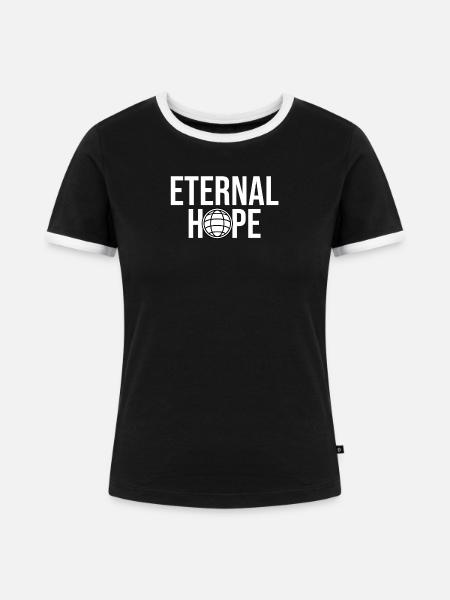 Ewige Hoffnung Globus - Frauen Kontrast-T-Shirt - Schwarz/Weiß