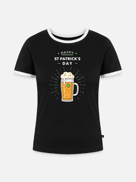 Festliches St. Patrick's Pint - Frauen Kontrast-T-Shirt - Schwarz/Weiß