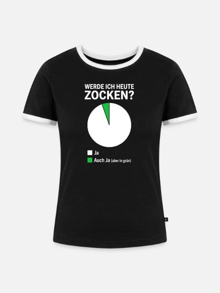 Lustiger Spruch Zocken Gamer - Frauen Kontrast-T-Shirt - Schwarz/Weiß