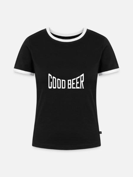 Good beer - Frauen Kontrast-T-Shirt - Schwarz/Weiß