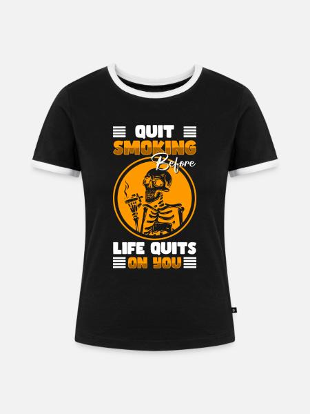 Nikotin Tabak Gesundheit - Frauen Kontrast-T-Shirt - Schwarz/Weiß