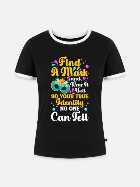 Maskerade Party Fremder - Frauen Kontrast-T-Shirt - Schwarz/Weiß