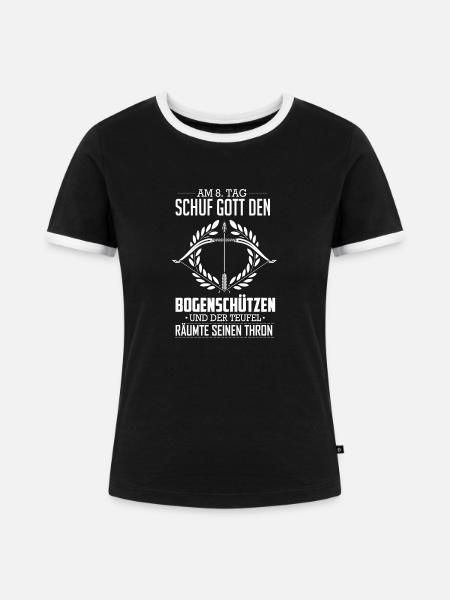 Bogenschütze - Frauen Kontrast-T-Shirt - Schwarz/Weiß