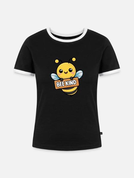 Bee Kind Biene Bienchen - Frauen Kontrast-T-Shirt - Schwarz/Weiß