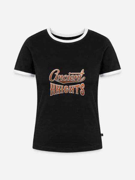 Ancient Knights Ritter - Frauen Kontrast-T-Shirt - Schwarz/Weiß