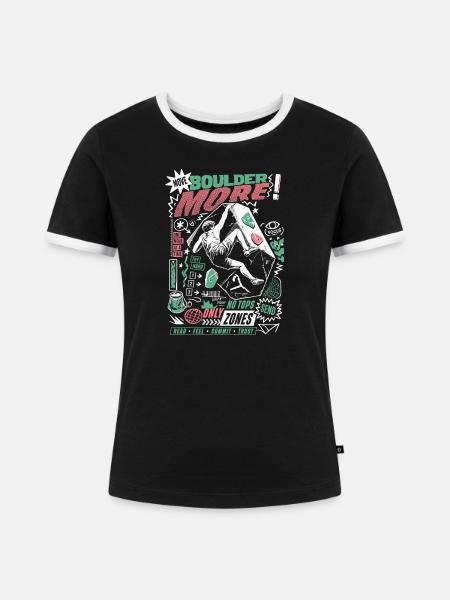 Climb Different Bouldering Motivation - Frauen Kontrast-T-Shirt - Schwarz/Weiß