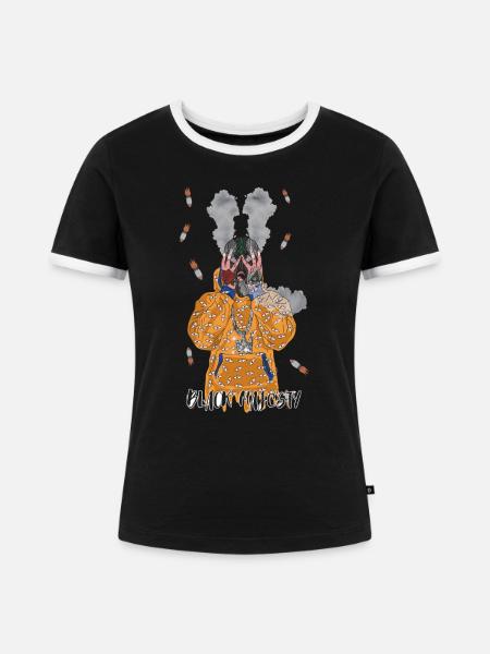 BLACKMASK 2K20 - Frauen Kontrast-T-Shirt - Schwarz/Weiß