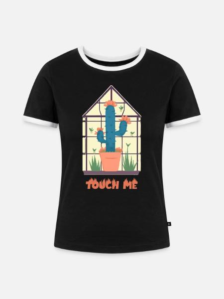 Berühre mich - Frauen Kontrast-T-Shirt - Schwarz/Weiß