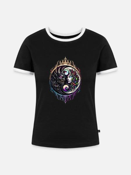Ewige Dualität Gross - Frauen Kontrast-T-Shirt - Schwarz/Weiß