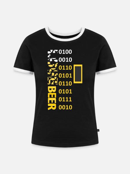 LOVE BEER BINARY 400 - Frauen Kontrast-T-Shirt - Schwarz/Weiß