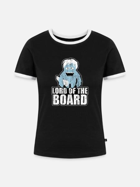 Wintersport: Boarder-Lord - Frauen Kontrast-T-Shirt - Schwarz/Weiß