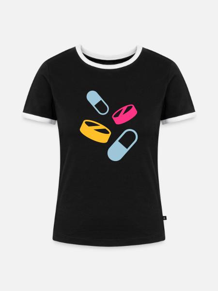 Medizin - Frauen Kontrast-T-Shirt - Schwarz/Weiß