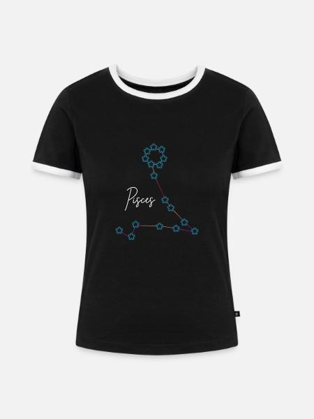 Sternzeichen Fische Konstellation - Frauen Kontrast-T-Shirt - Schwarz/Weiß