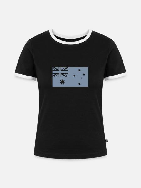 Australien - Frauen Kontrast-T-Shirt - Schwarz/Weiß