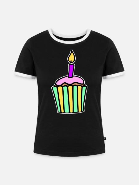 Cupcake - Frauen Kontrast-T-Shirt - Schwarz/Weiß