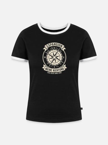 Expansion Kompass – Meine Richtung - Frauen Kontrast-T-Shirt - Schwarz/Weiß