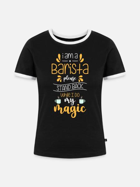 Espresso Koffein Siebträger - Frauen Kontrast-T-Shirt - Schwarz/Weiß
