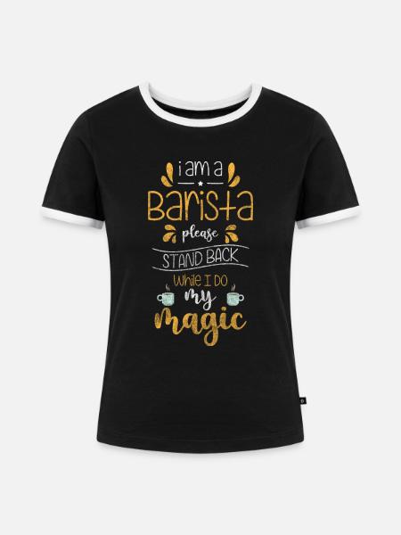 Barkeeper Siebträger Espresso - Frauen Kontrast-T-Shirt - Schwarz/Weiß