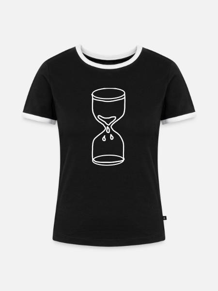 Sanduhr - Frauen Kontrast-T-Shirt - Schwarz/Weiß