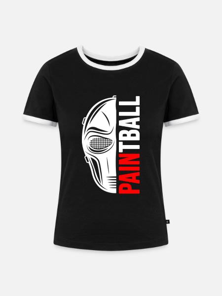 paintball gotcha-game painter - Frauen Kontrast-T-Shirt - Schwarz/Weiß