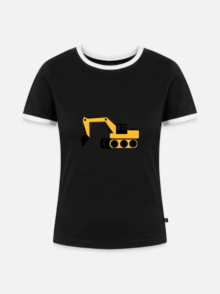 Bagger - Frauen Kontrast-T-Shirt - Schwarz/Weiß