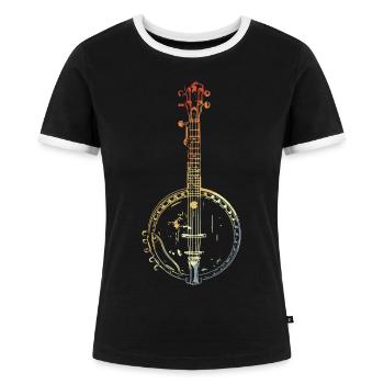 Banjo Vintage Look - Frauen Kontrast-T-Shirt - Schwarz/Weiß - Vorne - Selfina (174cm)