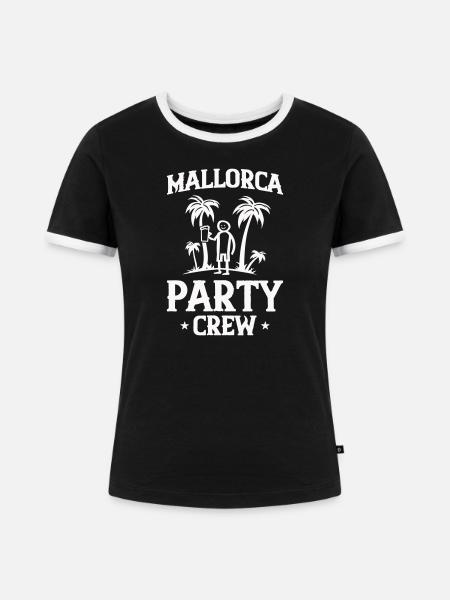 Mallorca Party Crew - Frauen Kontrast-T-Shirt - Schwarz/Weiß